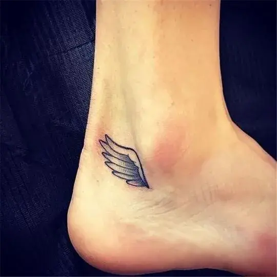 Angel Wings Tattoo on Ankle