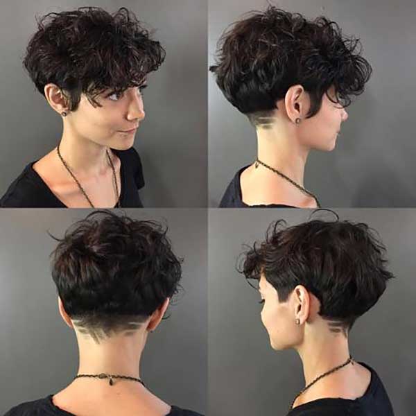 Curly Pixie with Shaved Nape