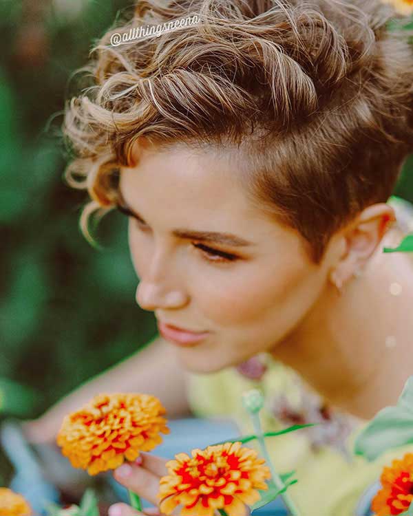 Very Curly Pixie Cut 1