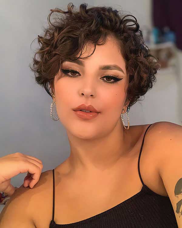 Very Short Curly Bob Hairstyle