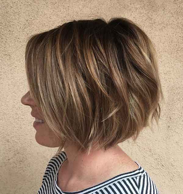 Warm Brown Textured Bob