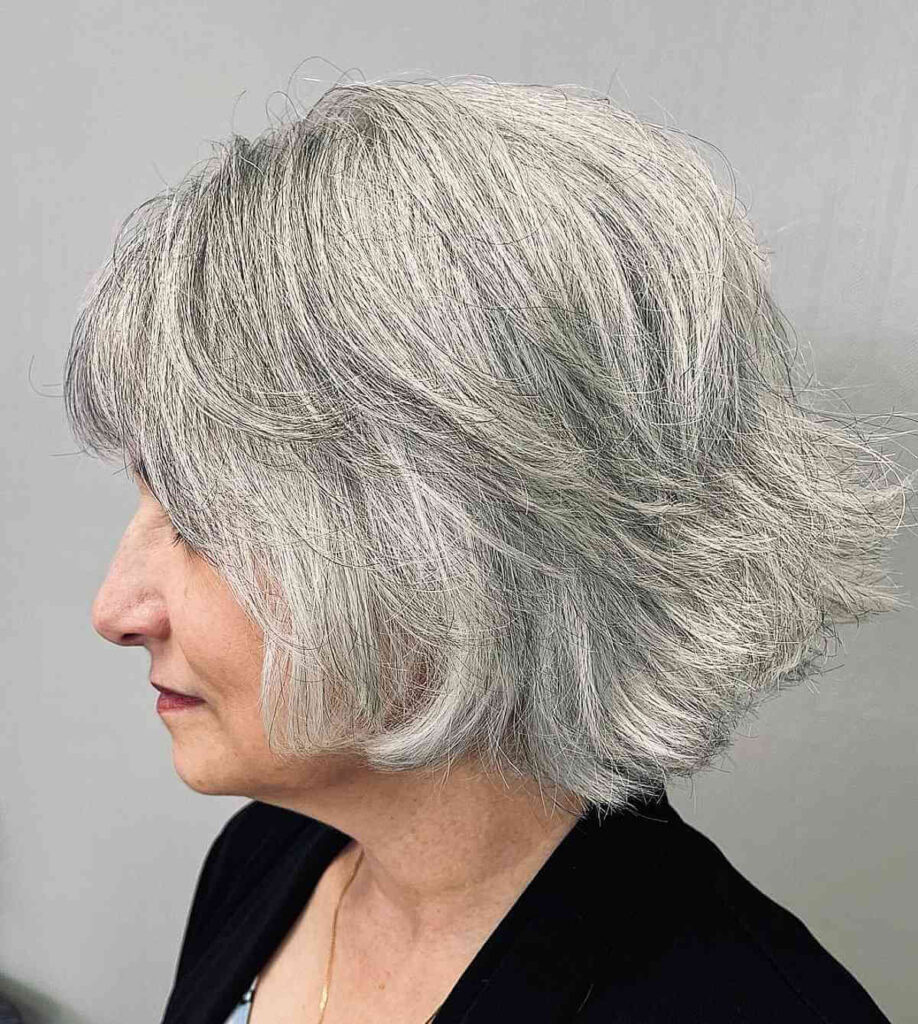 short textured cut for thick hair for ladies over sixty