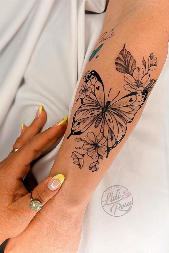 Arm butterfly tattoo ideas 4