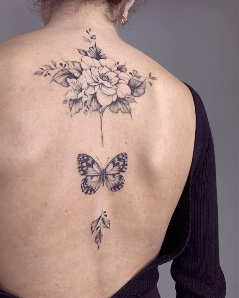 Back butterfly tattoos for women 3