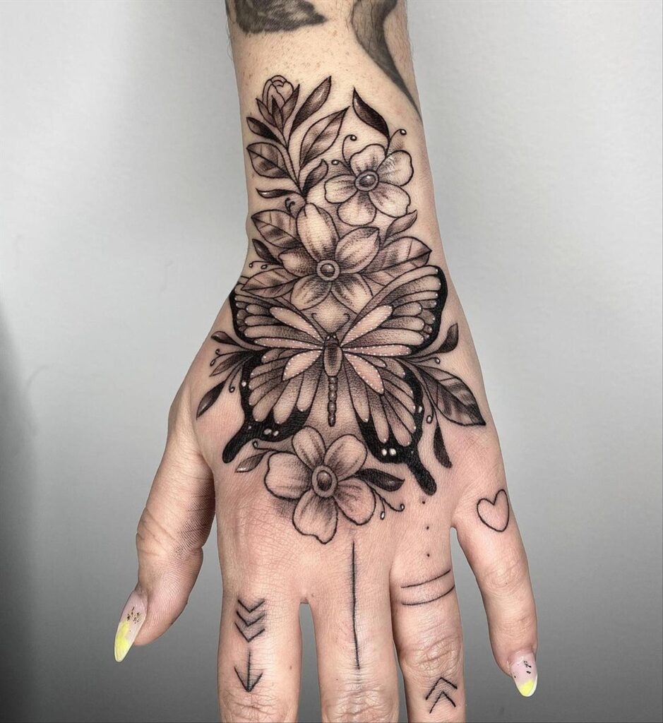 Butterfly hand tattoos for girls 4