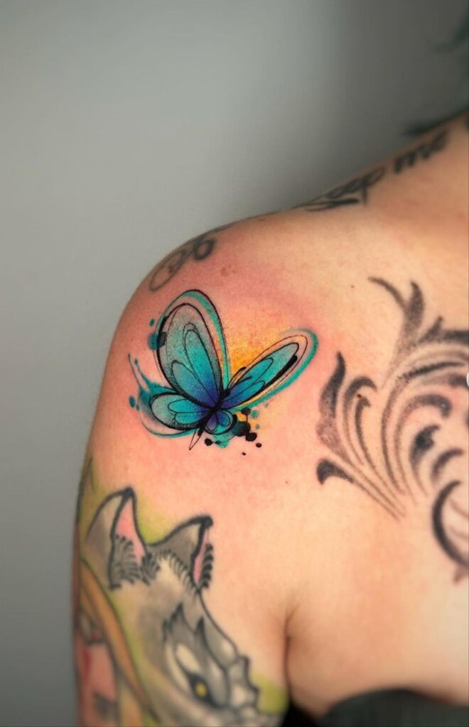 Cool butterfly shoulder tattoos 1