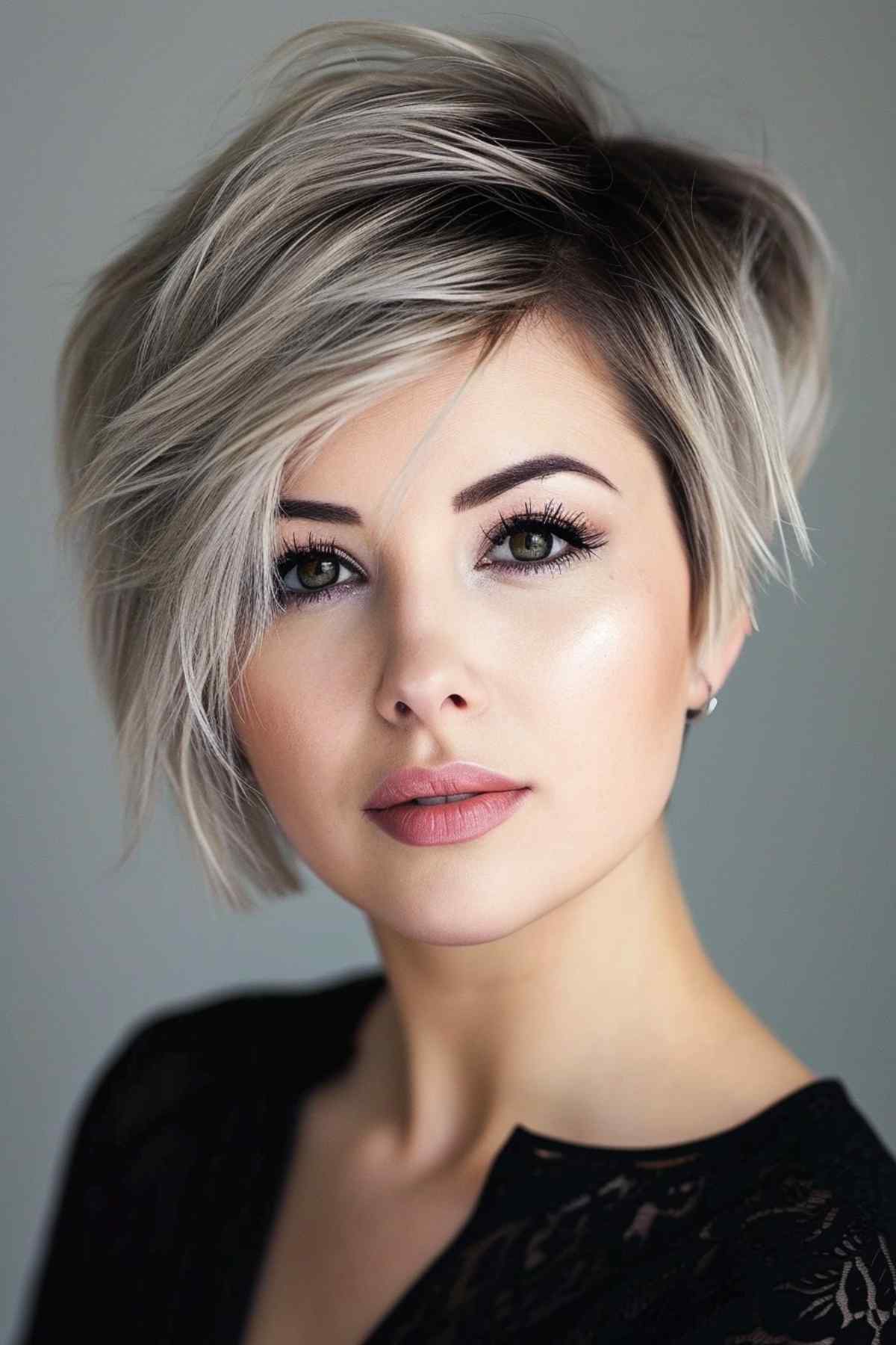 a feisty pixie bob with an edgy side part