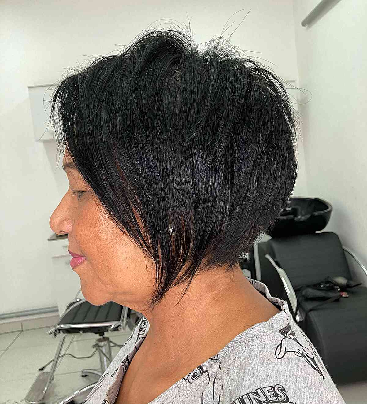 short piecey layers for edgy pixie bob hair on older ladies