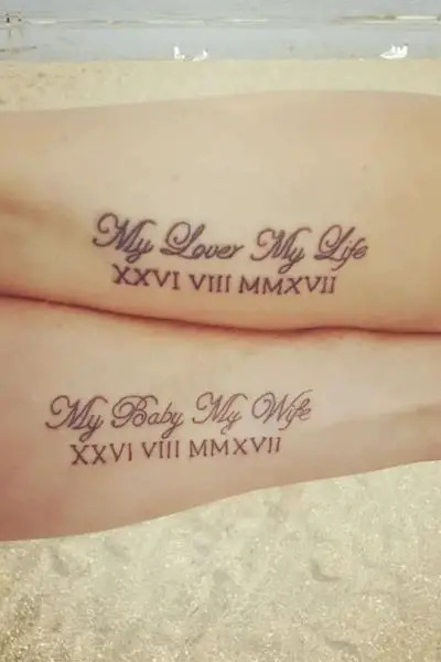 Husband and Wife Tattoo Ideas 7