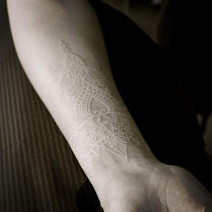 white ink tattoo ideas 62