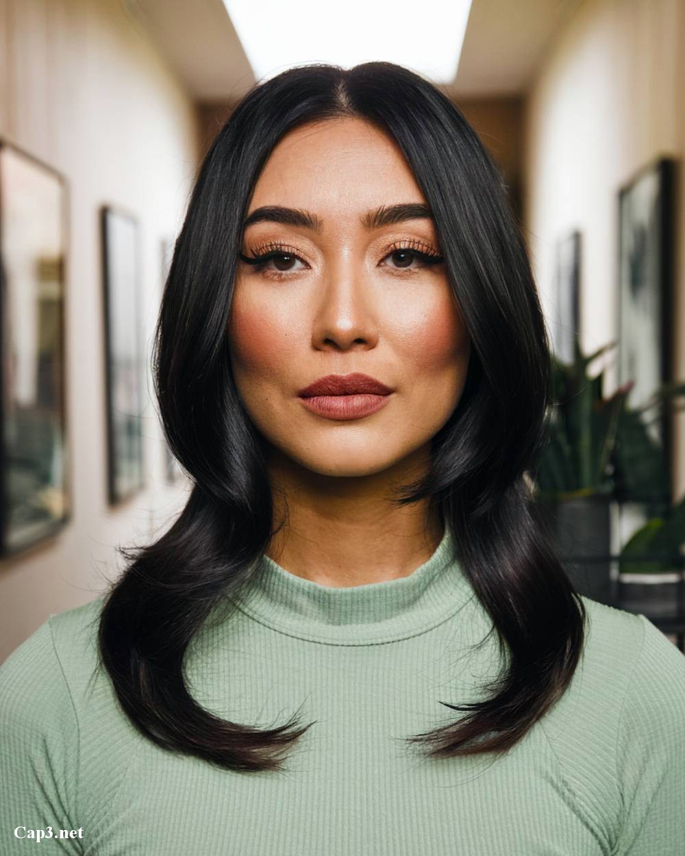 step hair cuts middle part