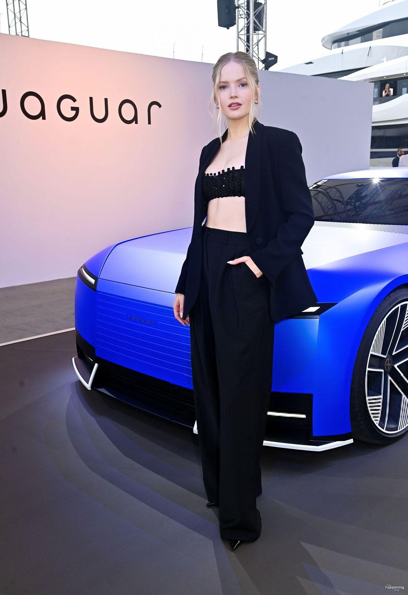 Ellie Bamber's outfit looks hot at the Jaguar Type 00 Launch 005