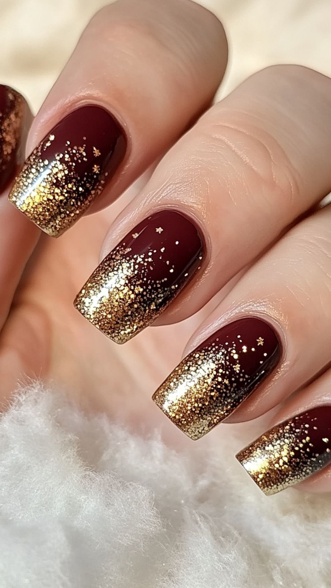 Golden Glitter Tips