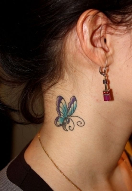 Butterfly neck tattoo designs