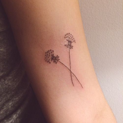 Dandelion, dainty flower tattoos