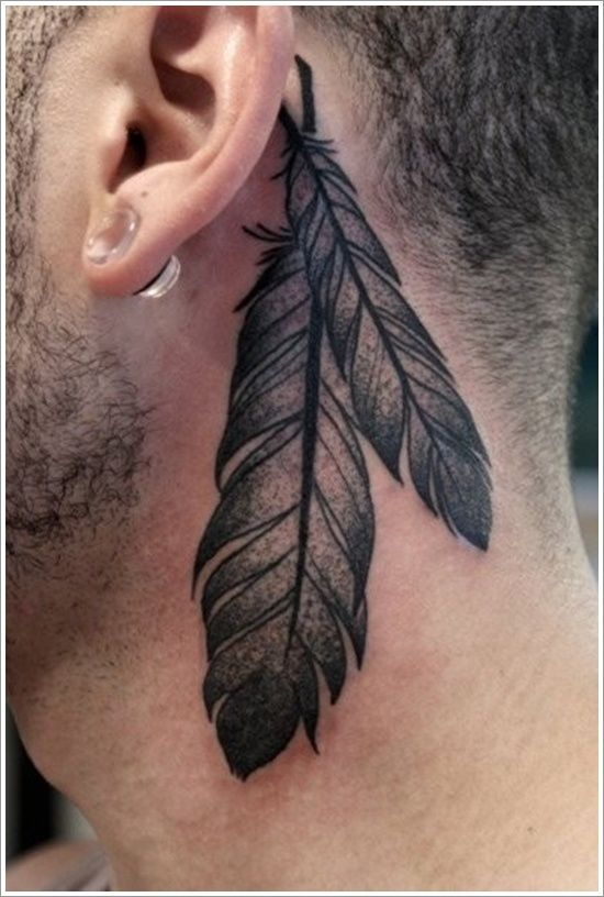 Feather neck tattoo designs