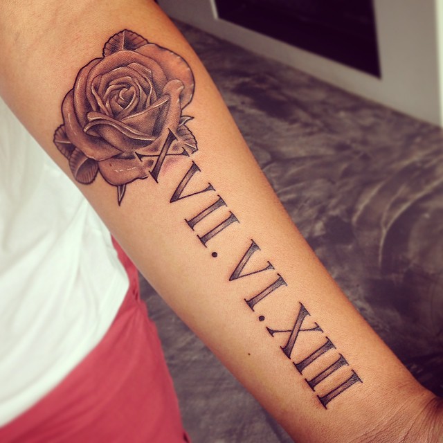 Roman numeral tattoo design