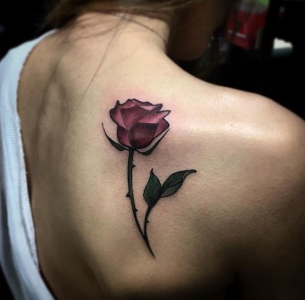 Roses by thorns tattoo design