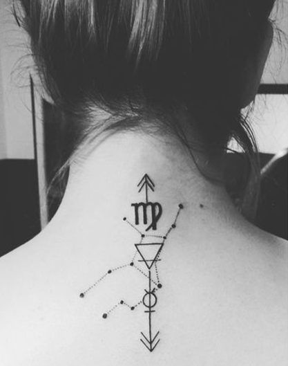 Zodiac neck tattoo design